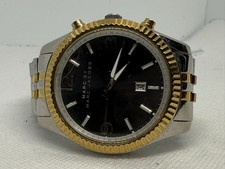 Marc by Marc Jacobs Men Two-Tone Gold Fluted Bezel Black Dial Watch
