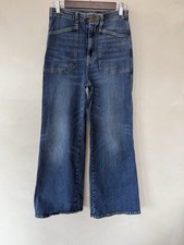 Anthropologie PILCRO Jeans Womens 27 Blue Wide Leg Carpenter High Rise Denim