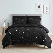 Full Comforter Set with Sheets, 7 Pieces Space Starry Bedding Bed in a Bag for
