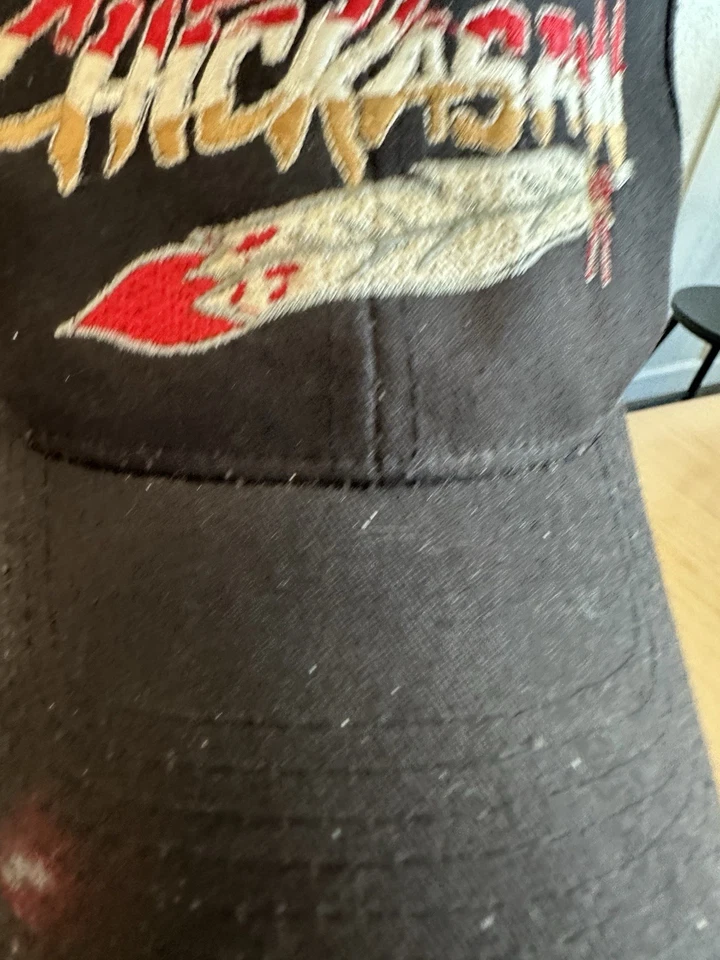 Vintage Chickasaw Nation Black Snapback Hat Splash Feather Logo Red Gold White - Image 2 of 4