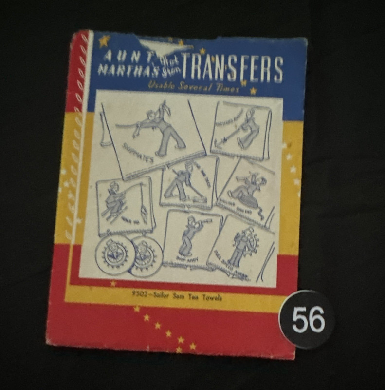 Aunt Martha’s Hot Iron Transfers No. 56 Sailor Sam Tea Towels Vintage Original