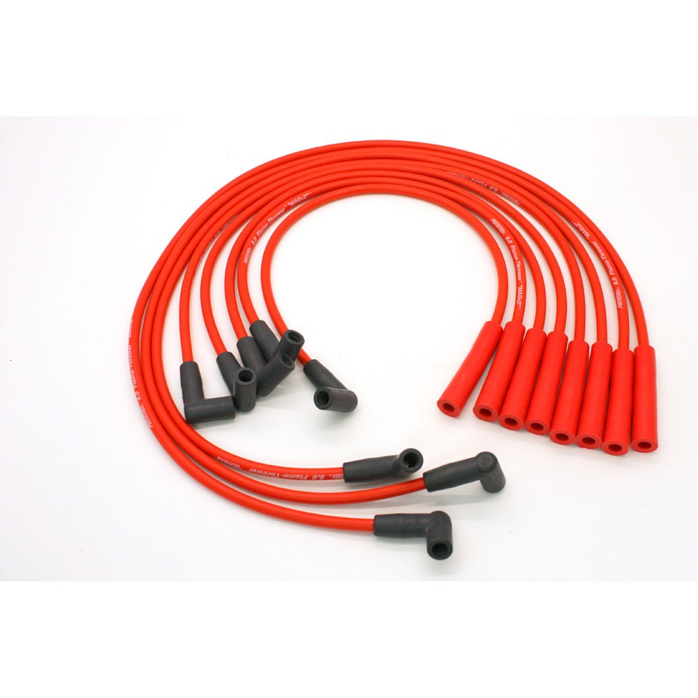 Pertronix Spark Plug Wire Set 808406; Flame Thrower Red, Straight, HEI for GM