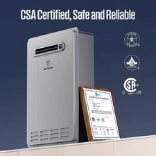 180,000 BTU Tankless Water Heater Propane Gas 8.1 GPM Whole House Westinghouse