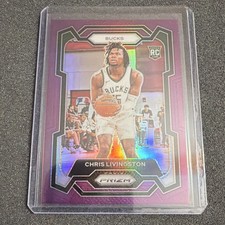 Panini Prizm Purple Prizm Rookie Chris Livingston #156 /99 Milwaukee Bucks