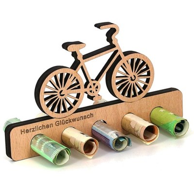 Geldgeschenk Geburtstag Holz - Geldgeschenk für Radfahrer - Fahrrad Geschenk ...