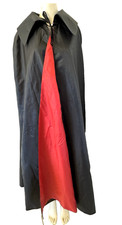 CAPE Reversible Black And Red Cape - WITH STUNNING RHINESTONE CLOSING EUC