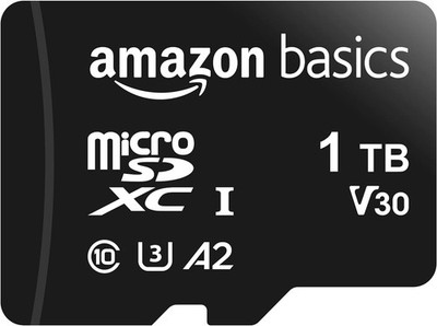 Amazon Basics - MicroSDXC, 1 TB, with SD Adapter, A2, U3, Read Speed up to 100 M