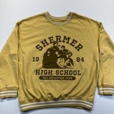The Breakfast Club Sweatshirt Womens XL Yellow Shermer High School 1984 Pullover