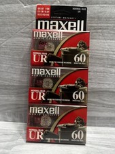 Maxell UR 60 Audio Cassette Tapes Lot of 3 Sealed Normal Bias Vintage