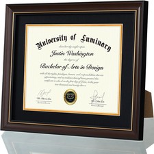Luminary 11x14 Wood Diploma Frame with 8.5 x 11 for 8.5x11, Black