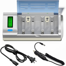 Battery Charger for C D AA AAA 9V Ni-Mh Ni-Cd Rechargeable Batteries