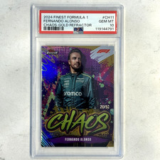 2024 Topps Finest Formula 1 F1 Fernando Alonso Gold Refractor /50 PSA 10