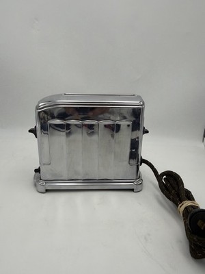 Vintage Toastmaster Waters-Genter 1A4 Chrome Single Slice Art Deco 1930 Works