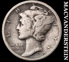 1919-D Mercury Dime- Silver- Scarce Better Date No Reserve #J4953