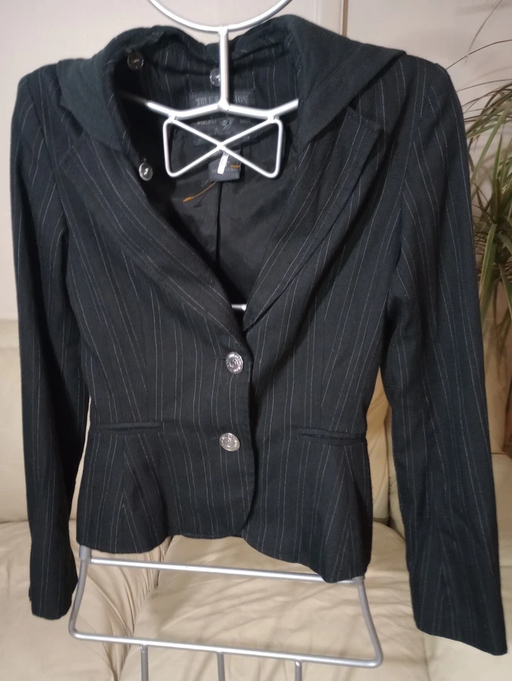 Женская нарядная толстовка с капюшоном True Religion размер Small черная - Изображение 2 из 4