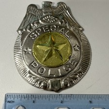 Police Replica Badge Pinback Japan Silver Gold Star