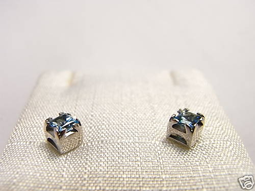 Orecchini argento 9 Cubic Zirconia topazio princess - Foto 1 di 1