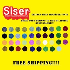 Glitter Heat Transfer Vinyl Siser Many sizes choose your size and lenght