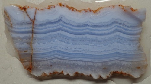 WRG- Blue Lace Agate Slab 24 grams Namibia, Africa Lapidary Plume Moss - Imagen 4 de 4