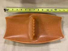 Vintage Hyalyn Porcelain Ashtray Burnt Orange USA 755 with cork backing