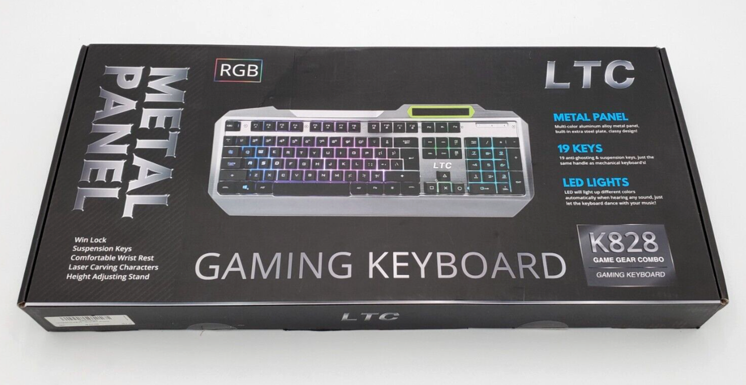 K828 USB Wired RGB LED Gaming Keyboard with Metal Panel for Learning Tech-image