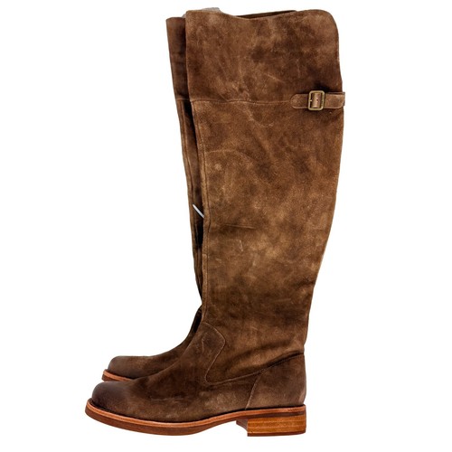 KORK-EASE Addison 6.5M Distressed Over Knee Suede Riding Boot Rust Tobacco Brown