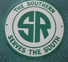 THE SOUTHERN Railroad Train 1950's Post Cereal Tin Logo Sign Vintage