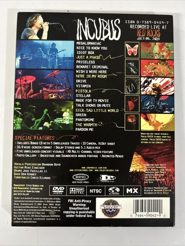 Incubus - Alive at Red Rocks DVD w/bonus CD 2004 + Incubus Vol 2 DVD - G/VGC - Picture 7 of 13