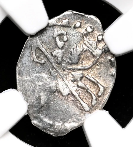 RUSSIA. Ivan IV "The Terrible", 1533-1584. Silver Kopek, Novgorod, NGC AU55