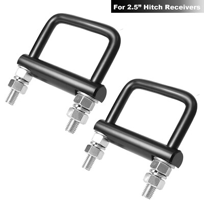 2PCS Anti-Rattle Hitch Clamp for 2-1/2'' Receiver Steel Heavy Duty Black