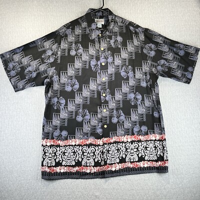 Hana Bay Hawaiian Tropics, Tribal geometric Men s shirt size (XL) Tiki beach