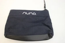Nuna Dark Blue Woven Canvas Zip Up Cosmetic / Snack / organizer / Accessory bag
