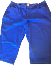 Catherines pants women 28W Capri Stretch Jean Blue NEW NWT