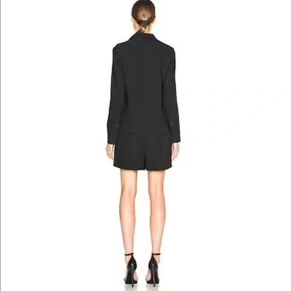 RAG & BONE Black Button-Up Shirt-Dress Shorts Playsuit Romper Jumpsuit 4 = S - Image 3 of 4