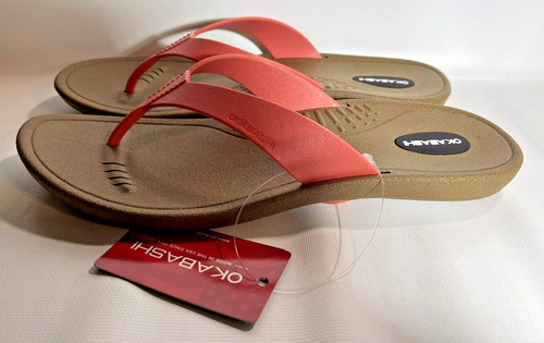 Chanclas OKABASHI Breeze para mujer (toffee/coral, 9,5-10,5) | Plantilla contorneada - Imagen 5 de 5