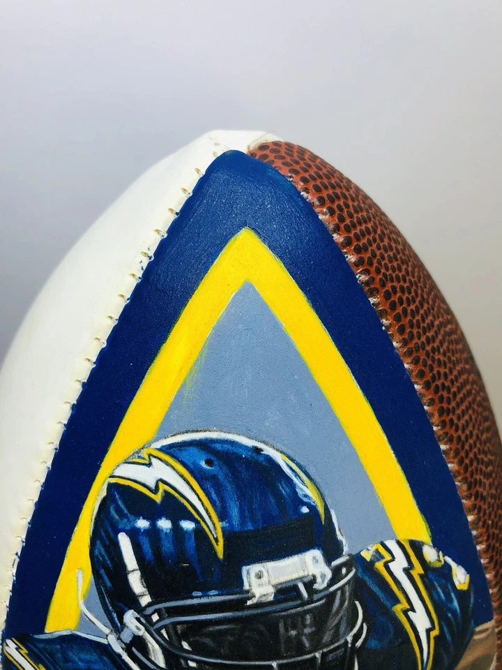 Fútbol americano Wilson de la NFL firmado y pintado a mano por LaDainian Tomlinson - HOF Chargers LT Foto 2 de 4