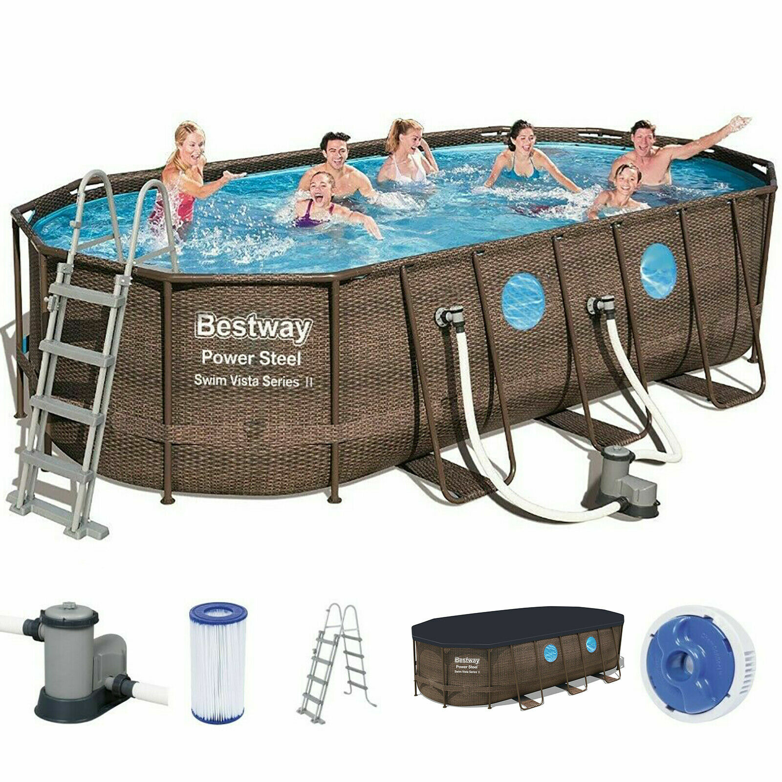 PISCINA FUORITERRA ESTERNA BESTWAY STEEL VISTA 56716 549x274x122 COPRISCINA