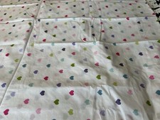 Pottery Barn Kid Full Size Flat Sheet Pink Hearts on White Organic Cotton EC