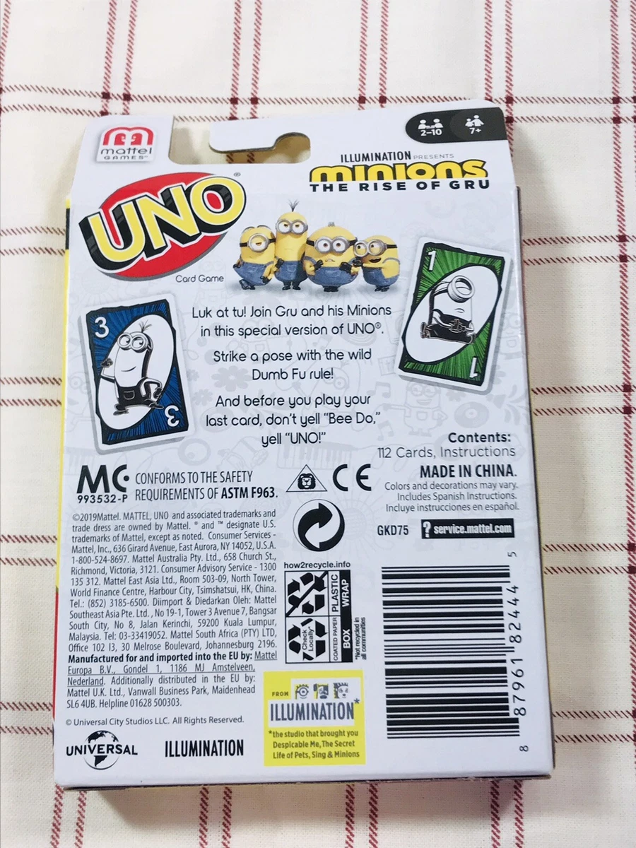 UNO Minions: The Rise of Gru Card Game for Kids and Family with Themed  Deck, Gift and Collectible for Kids and Movie Fans 