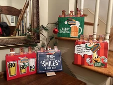 Christmas Holiday Beer Gift Bags Heavy Weight Carrier for 6 Pack U Get FOUR FAST