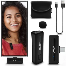 Movo Wireless Mini UC USB-C Wireless Lavalier Microphone for Android