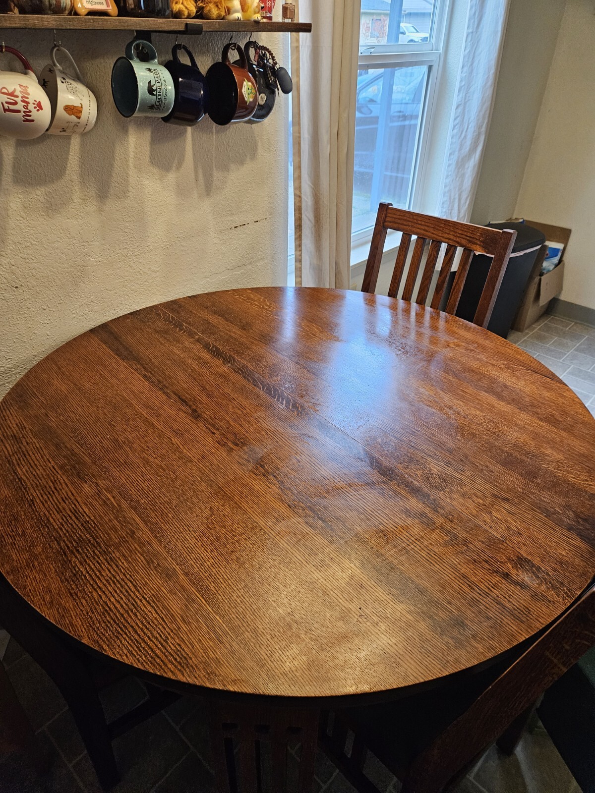 7 PC Dining room set for 6Table with Leaf and 6 Dining Chairs. eBay