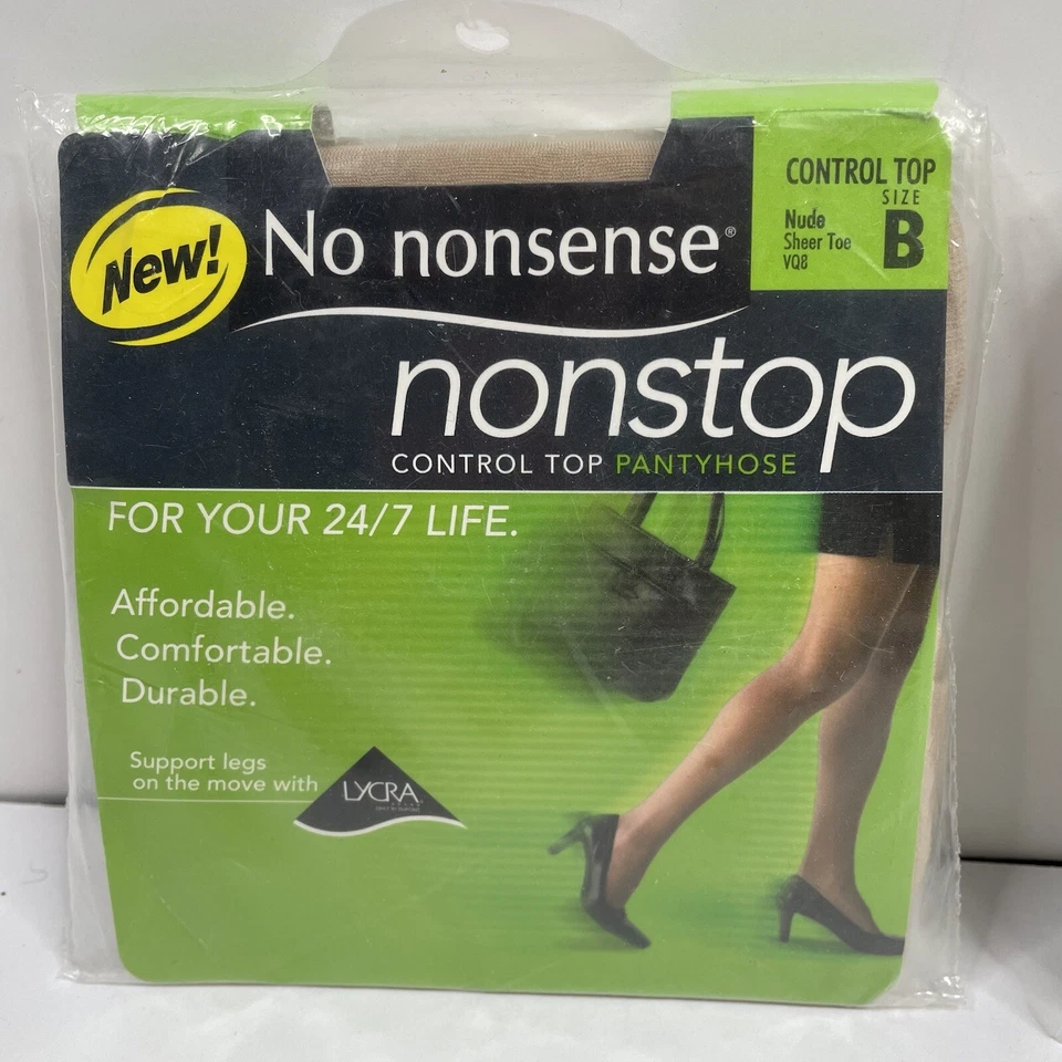 Nuevo Pantimedias No Nonsense Control Top Nude Negras Talla B Puntera Transparente Foto 2 de 4