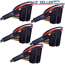 5pcs 6" SATA Power Extension 15-pin Male Female Cable Extra Length for HDD SSD