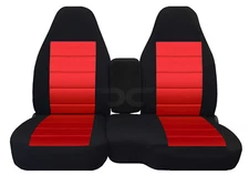 Truck seat covers blk-red +console cover fits 98-03 Ford Ranger 60/40 highback 