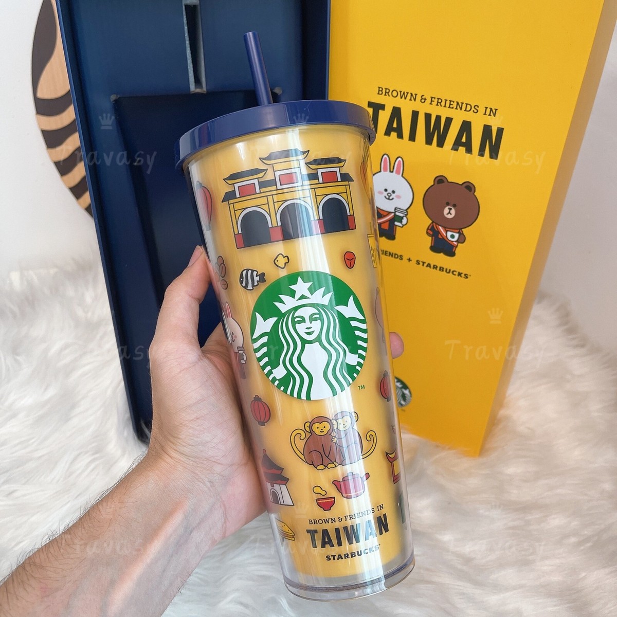 2022 StarbucksTaiwan Line Friends Cold Cup Collection Plastic 24oz with SKU  box | eBay