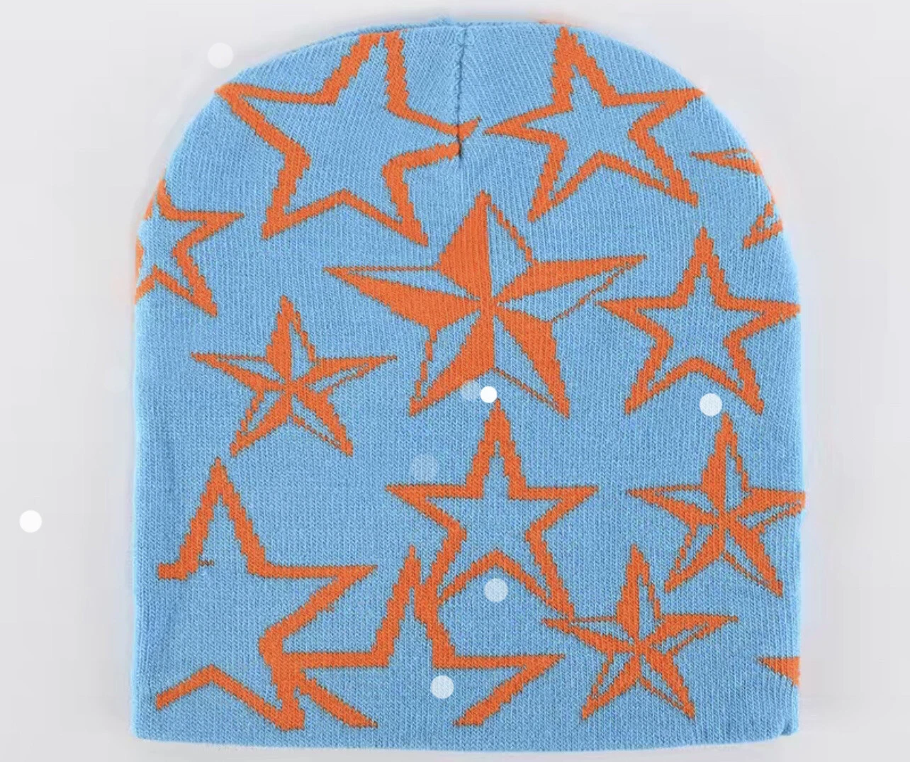 Stars Beanie Y2K Skully Cap Hip Hop Fashion Blue And Orange