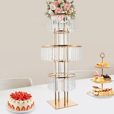 Crystal Wedding Vases Iron Flower Rack Electroplated Stand Shelf Floor Mount US 
