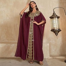 Dubai Open Kaftan Women Long Dress Set Abaya Muslim Elegant Kimono Robe Gown