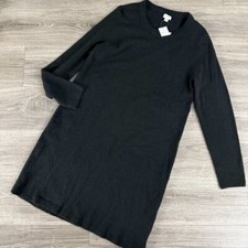 NWT J Crew Factory Extra Soft Yarn Wool Blend Black Sweater Dress Size XL